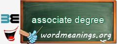 WordMeaning blackboard for associate degree